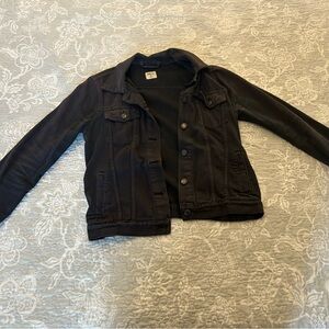 GAP Black Classic Denim Jacket with Collar